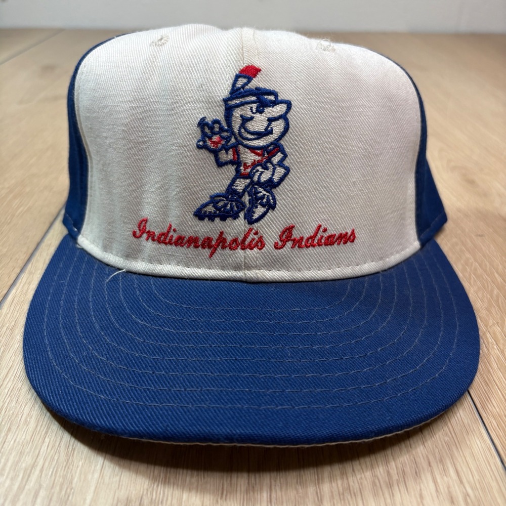 Vintage Indianapolis Indians Hat Proline Pro Model Reds Logo Blue Red Cap 6 7/8
